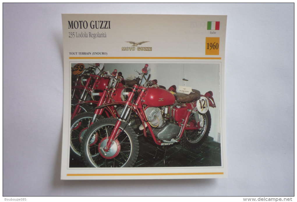 Transports - Sports Moto-carte Fiche Technique Moto ( Moto-guzzi 235 Lodola Regolarita ( Enduro  ) -1960 - Motorcycle Sport