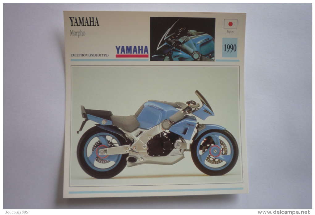 Transports - Sports Moto-carte Fiche Technique Moto ( Yamaha Morpho  ( Prototype  ) -1990 ( Description Au Dos - Motorcycle Sport