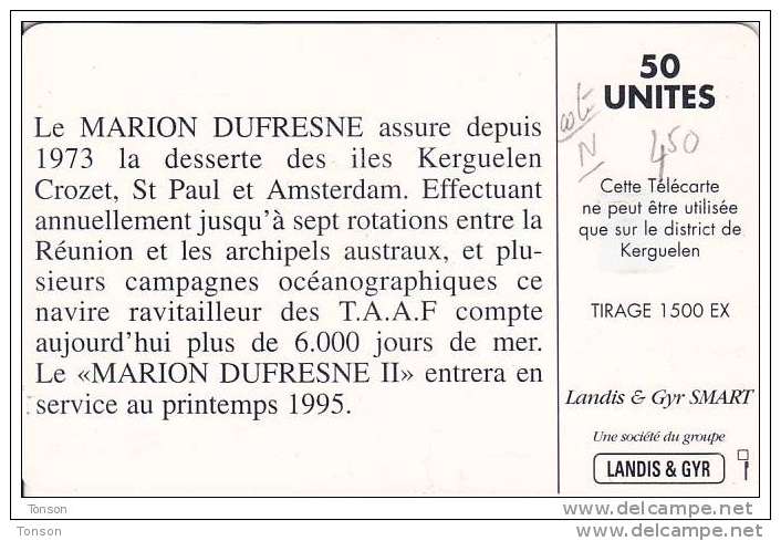 TAAF, TAF-03, Ship Le Marion Dufresne, Only Issued 1.500, 2 Scans. - TAAF - French Southern And Antarctic Lands