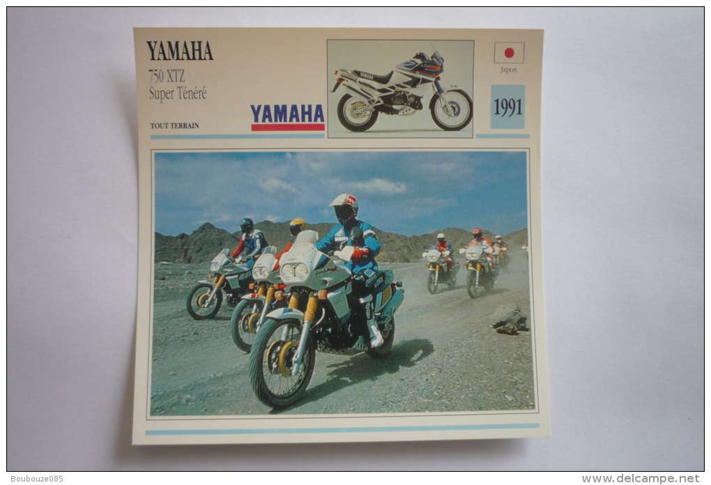 Transports - Sports Moto-carte Fiche Technique Moto ( Yamaha 750 Xtz Super Tenere ( Tout-terrain ) -1991 - Motorcycle Sport