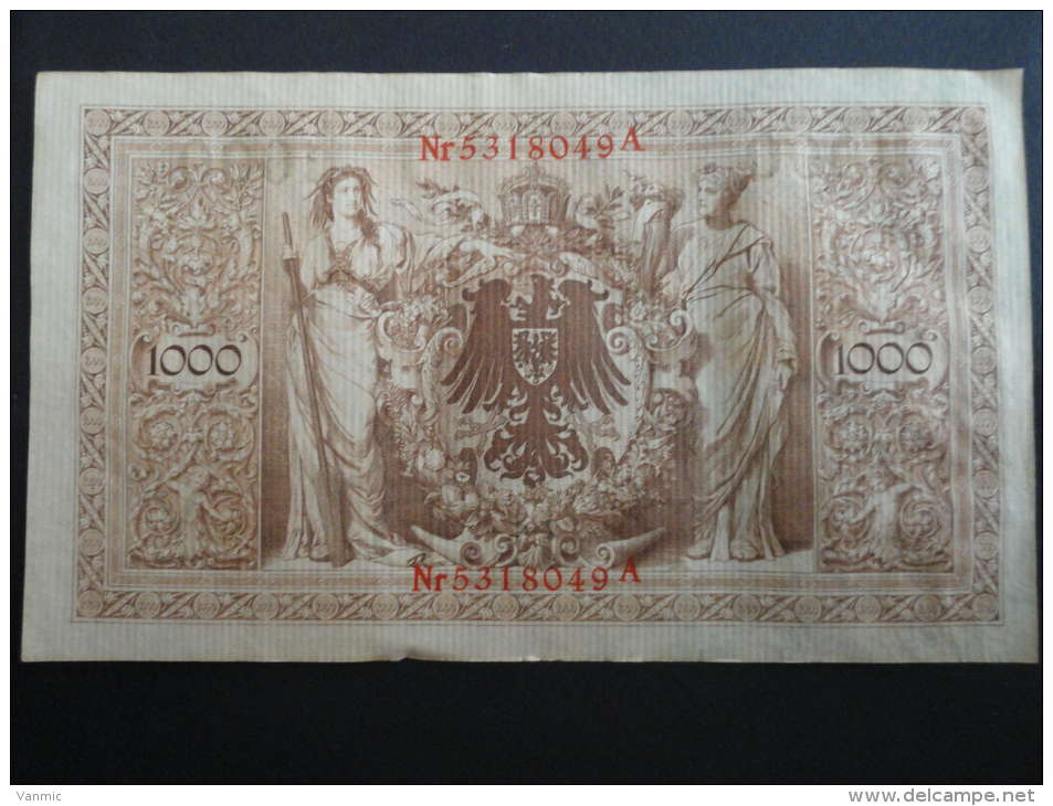 1910 A - 21 Avril 1910 - Billet 1000 Mark - Allemagne - Série A : N° 5318049 A - Banknote Deutschland Germany - 1.000 Mark