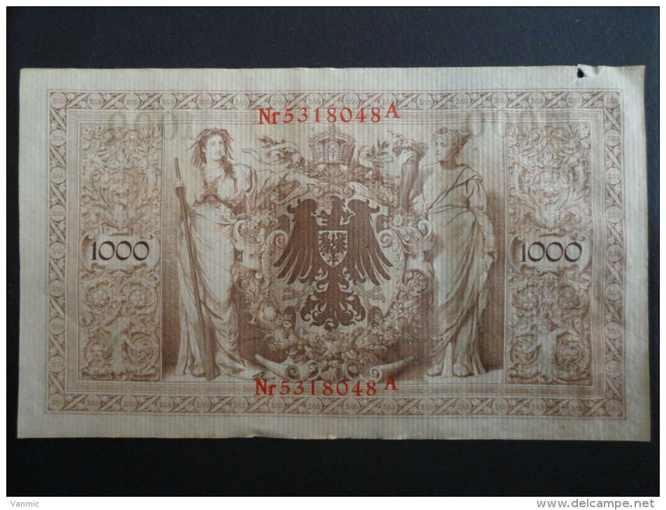 1910 A - 21 Avril 1910 - Billet 1000 Mark - Allemagne - Série A : N° 5318048 A - Banknote Deutschland Germany - 1.000 Mark