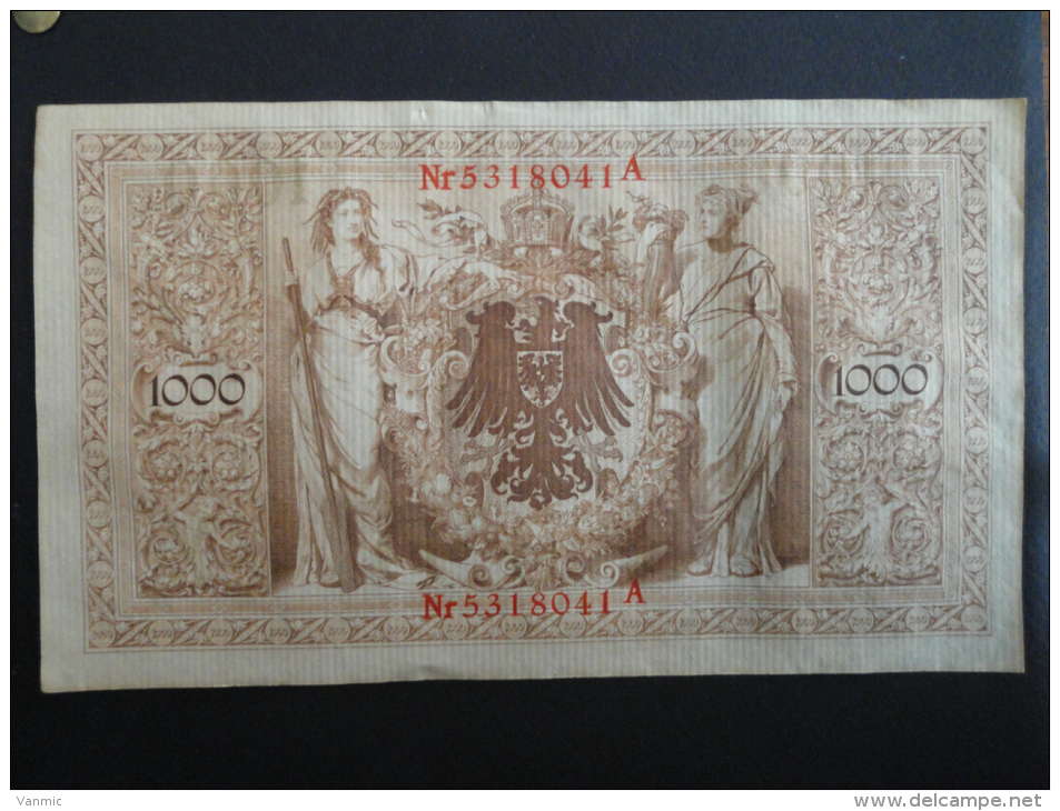 1910 A - 21 Avril 1910 - Billet 1000 Mark - Allemagne - Série A : N° 5318041 A - Banknote Deutschland Germany - 1000 Mark
