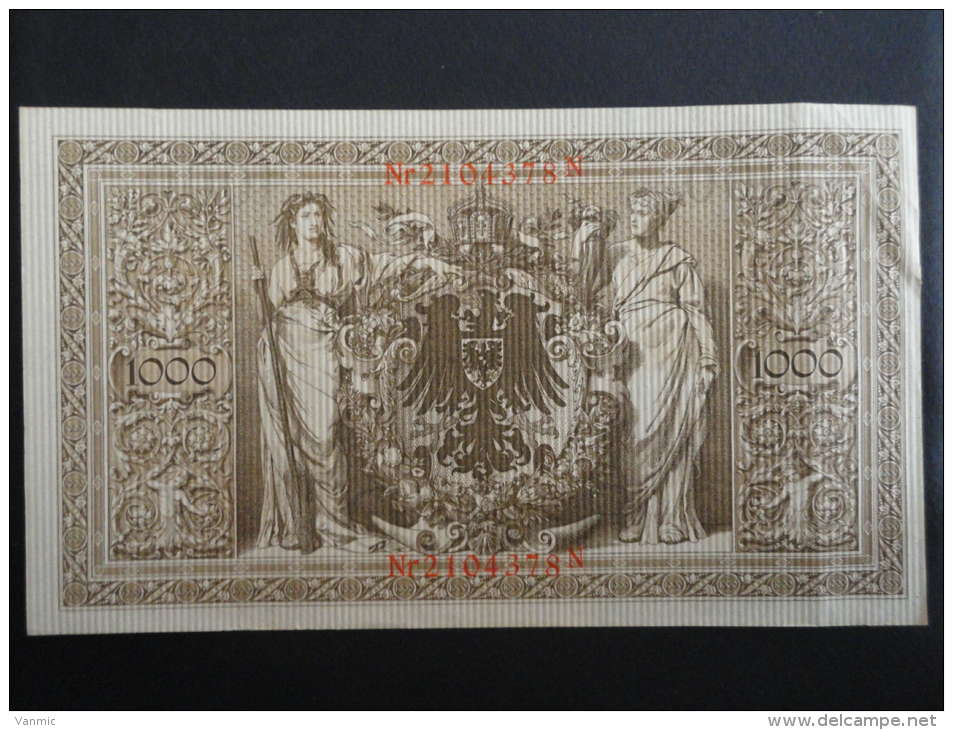 1910 N - 21 Avril 1910 - Billet 1000 Mark - Allemagne - Série N : N° 2104378 N - Banknote Deutschland Germany - 1.000 Mark