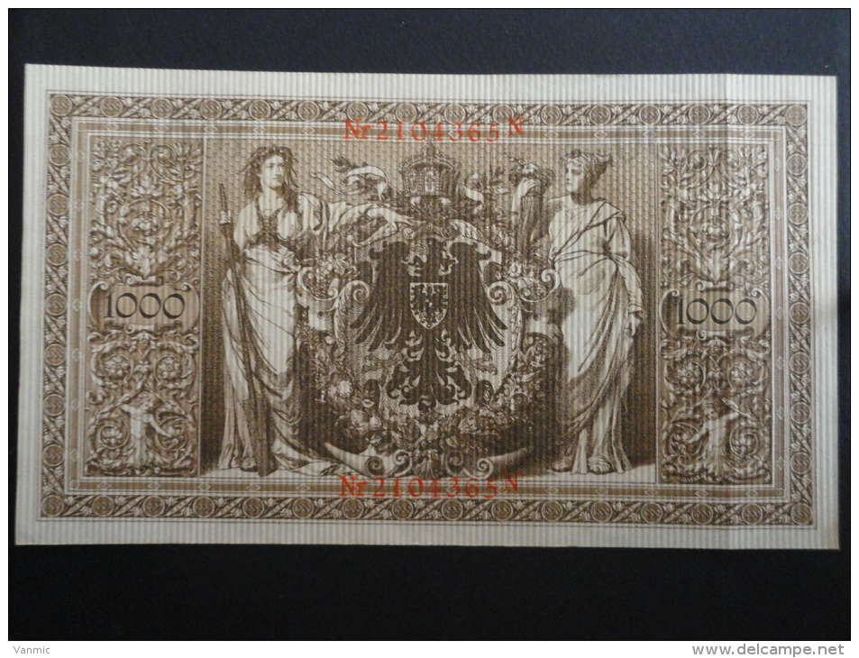 1910 N - 21 Avril 1910 - Billet 1000 Mark - Allemagne - Série N : N° 2104365 N - Banknote Deutschland Germany - 1000 Mark