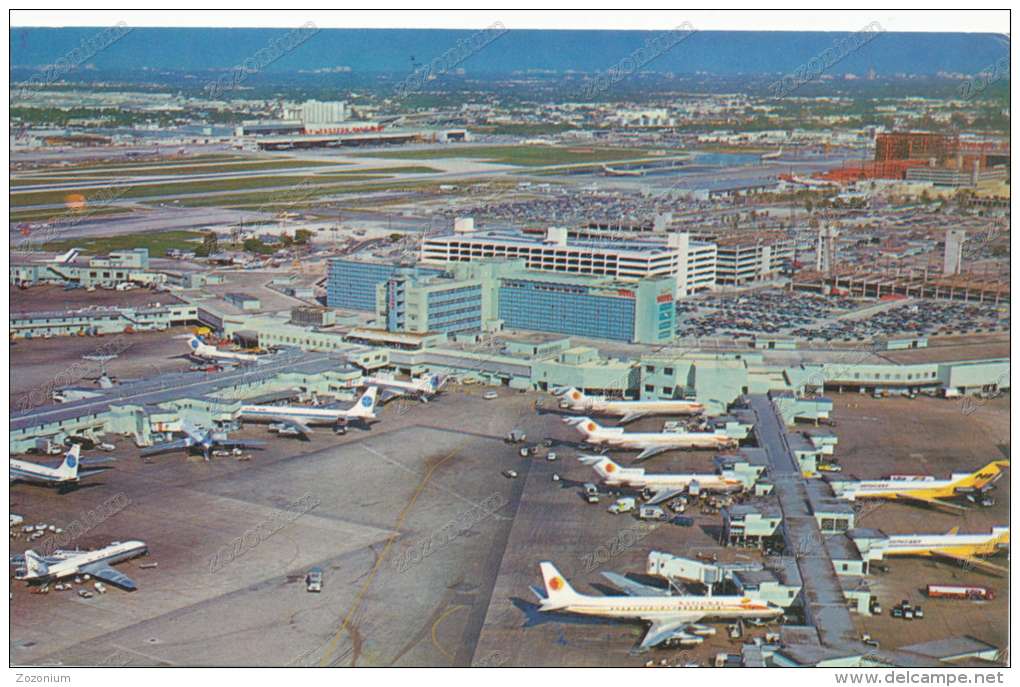 MIAMI International Airport, Planes, USA Old Photo Postcard - Aerodrome