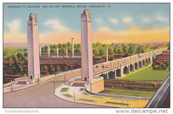 Pennsylvania Harrisburg Entrance To Soldiers And Sailors Memorial Bridge - Harrisburg