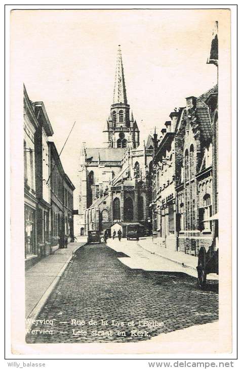 "Wervicq - Rue De La Lys Et L'Eglise / Wervicq - Leie Straat En Kerk" - Wervik