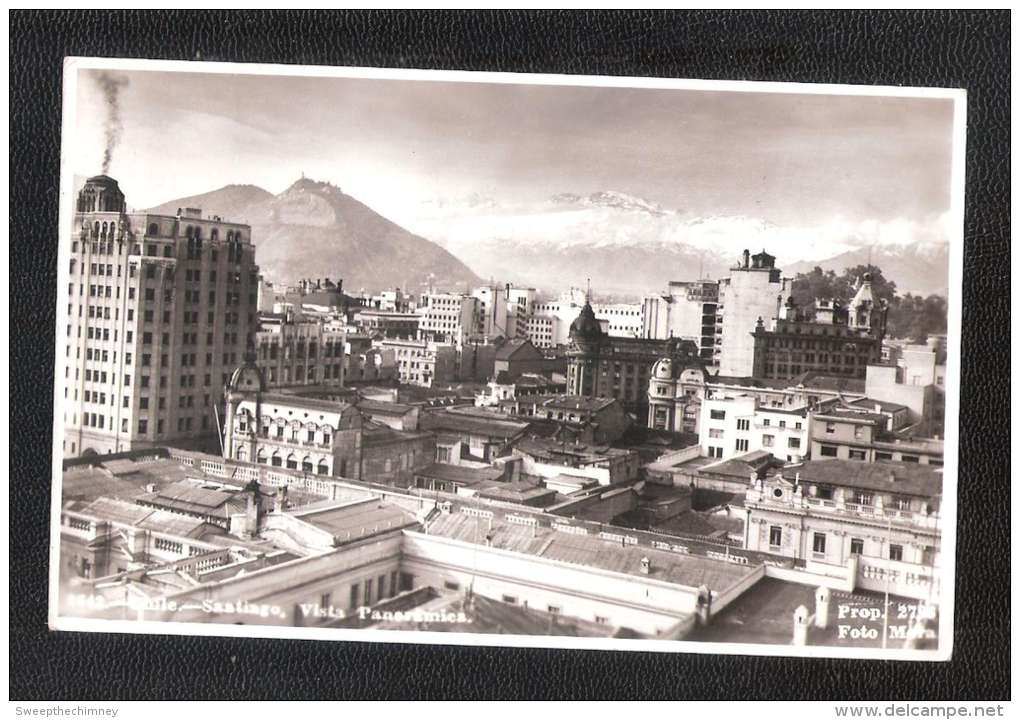 RP CHILE SANTIAGO VISTA  PANORAMIC  1954 ???? CIRCULADA  FRANKED POSTMARK POSTAL HISTORY - Cile