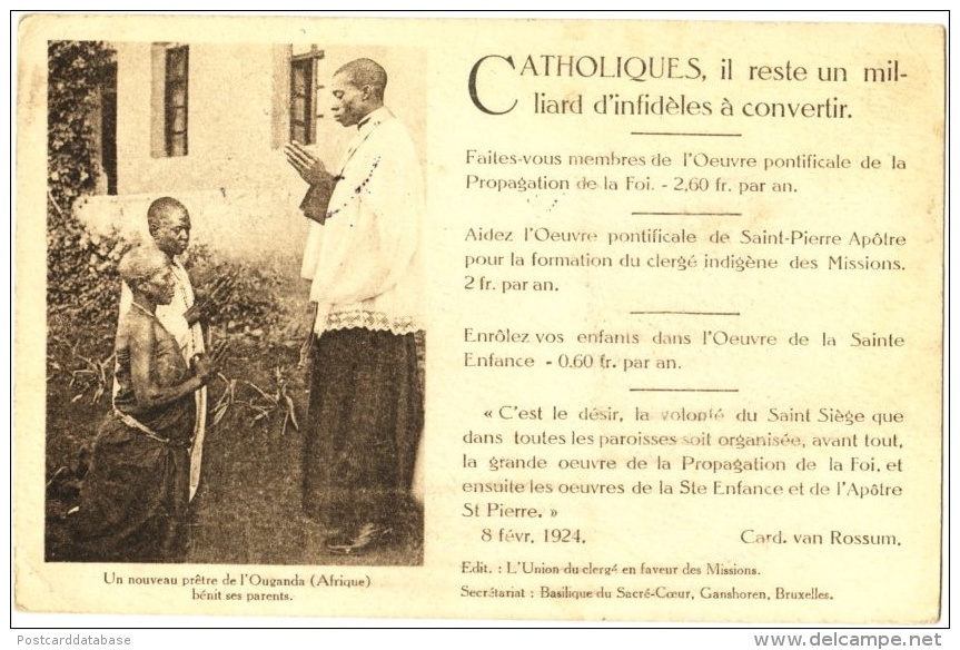 Catholiques, Il Reste Un Milliard D'infidèles à Convertir. - Basilique Du Sacré-Coeur, Ganshoren, Bruxelles
Un Nouveau - Ouganda