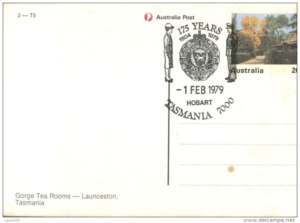 (148) Australia - TAS - Gorge Tea Room Launceston (special Police Postmark At The Back Of Card) - Lauceston