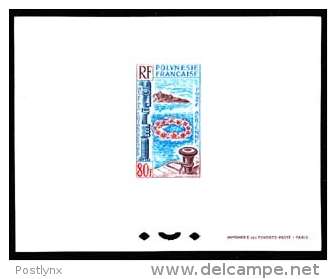 FRENCH POLYNESIA 1965. Art Sea Island 80F DeLuxe     [prueba Druckprobe épreuve Prova Proeven] De Luxe - Imperforates, Proofs & Errors