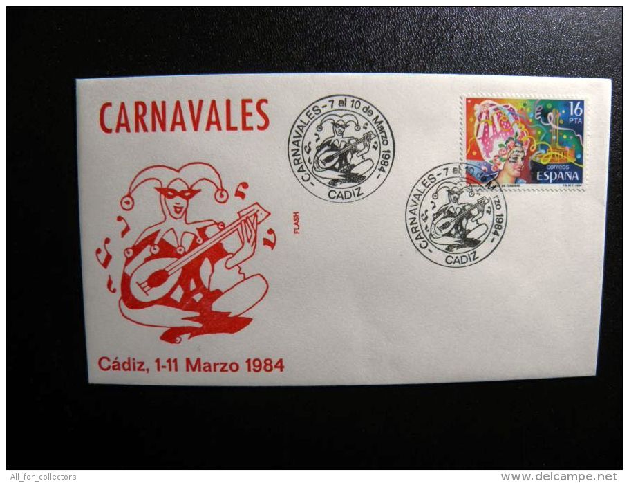 Cover From Spain Special Cancels Music Musical Instrument Carnavales - Cartas & Documentos