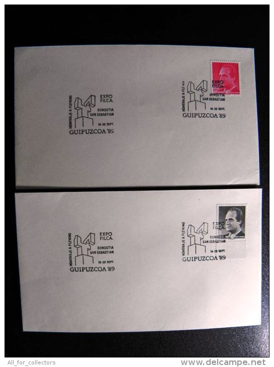 2 Covers From Spain Special Cancels Guipuzcoa '89 - Cartas & Documentos