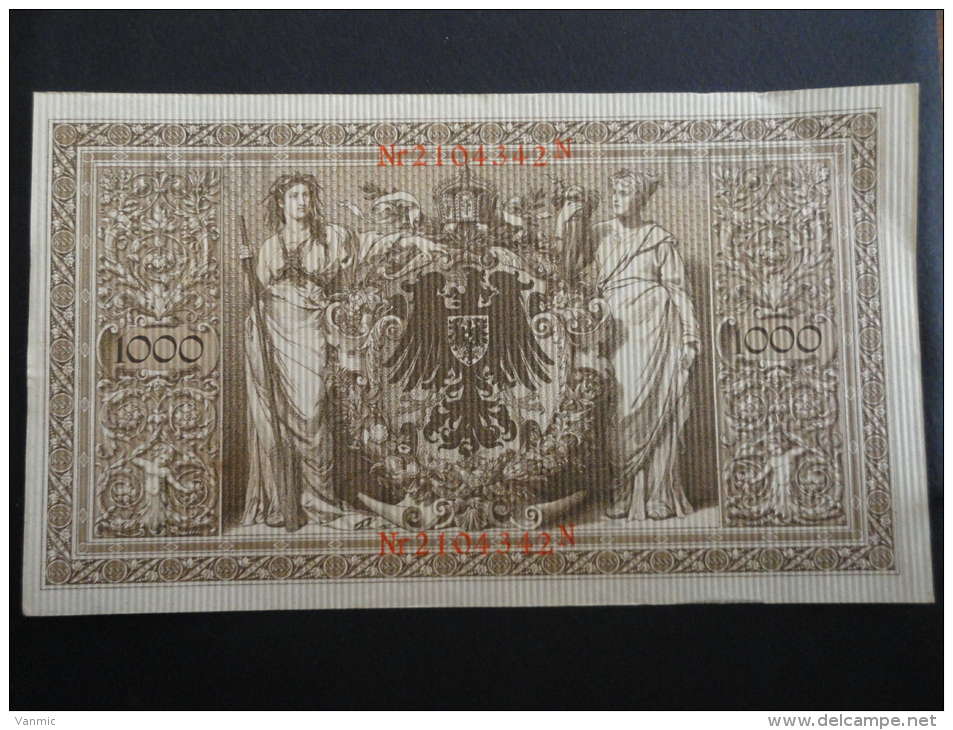 1910 N - 21 Avril 1910 - Billet 1000 Mark - Allemagne - Série N : N° 2104342 N - Banknote Deutschland Germany - 1.000 Mark