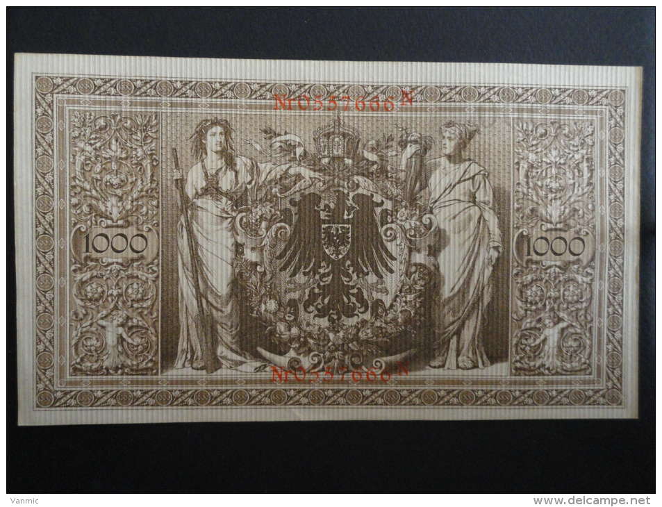 1910 N - 21 Avril 1910 - Billet 1000 Mark - Allemagne - Série N : N° 0557666 N - ReichsBanknote Deutschland Germany - 1000 Mark