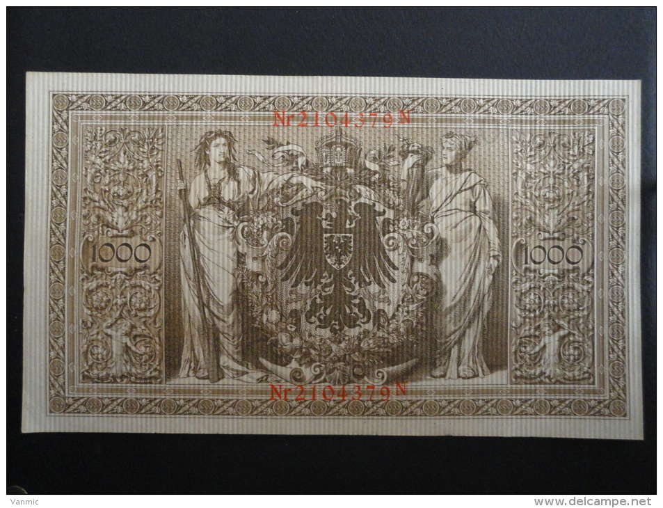 1910 N - 21 Avril 1910 - Billet 1000 Mark - Allemagne - Série N : N° 2104379 N - ReichsBanknote Deutschland Germany - 1.000 Mark