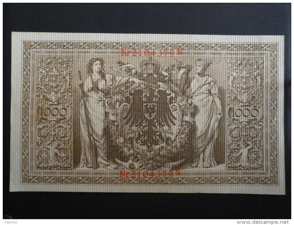 1910 N - 21 Avril 1910 - Billet 1000 Mark - Allemagne - Série N : N° 2104379 N - ReichsBanknote Deutschland Germany - 1000 Mark