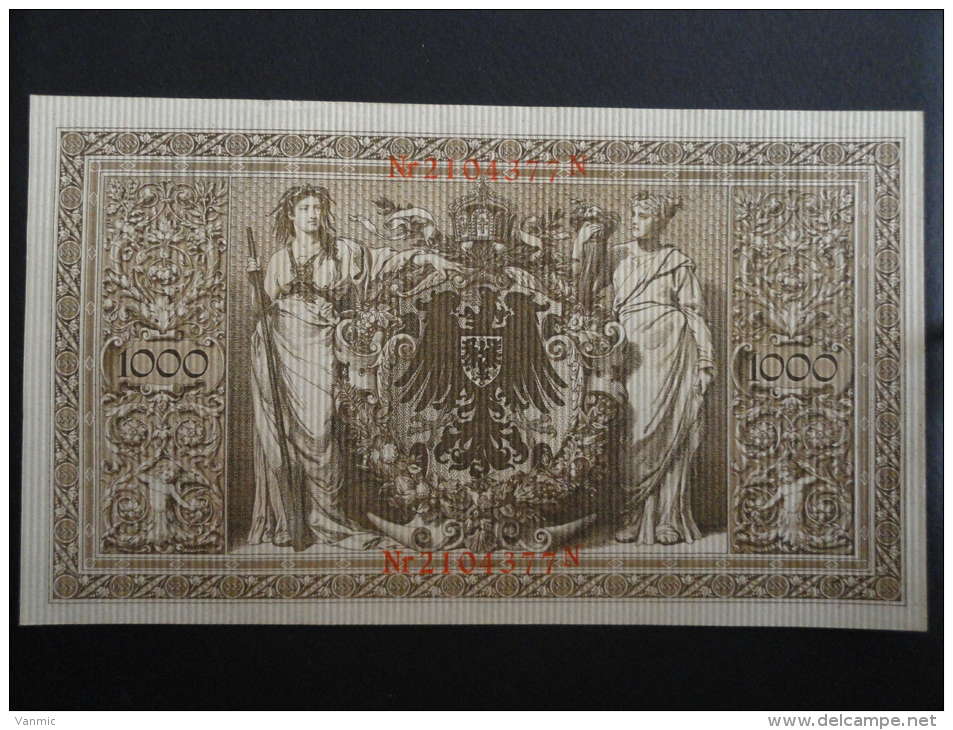 1910 N - 21 Avril 1910 - Billet 1000 Mark - Allemagne - Série N : N° 2104377 N - ReichsBanknote Deutschland Germany - 1000 Mark