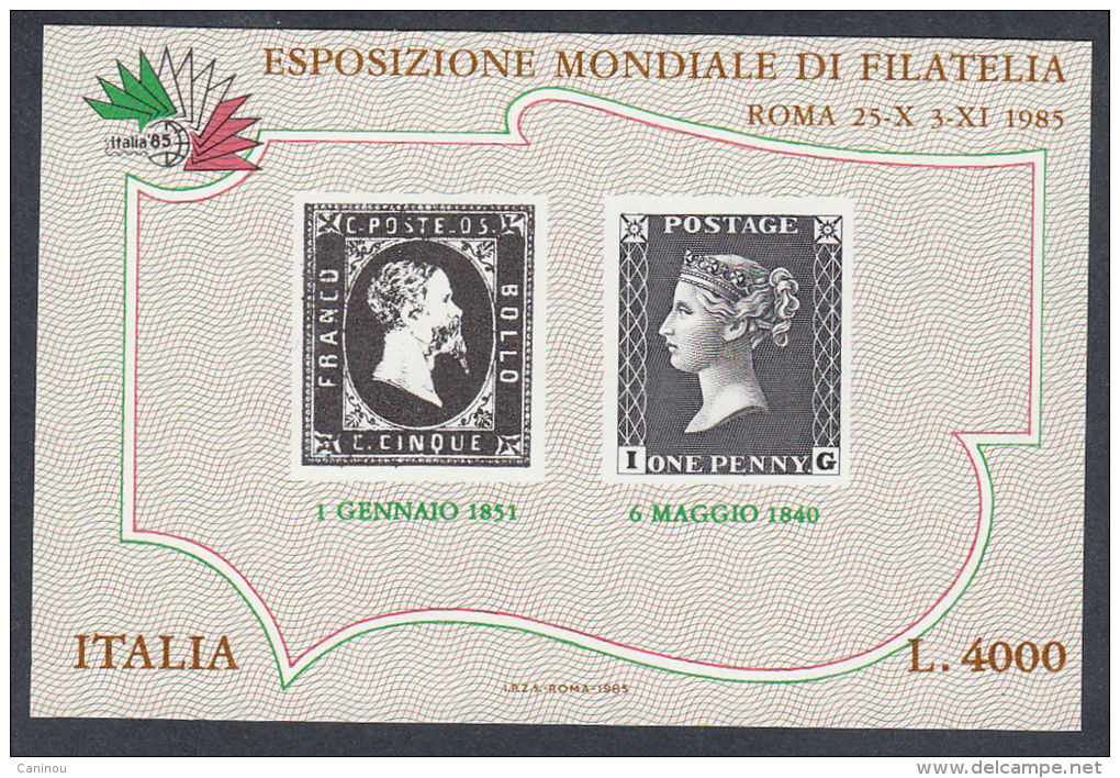 ITALIE BLOC FEUILLET Y&T 3 EXPOSITION PHILATELIQUE ROME 1985  NEUF SANS CHARNIERES - Blocchi & Foglietti