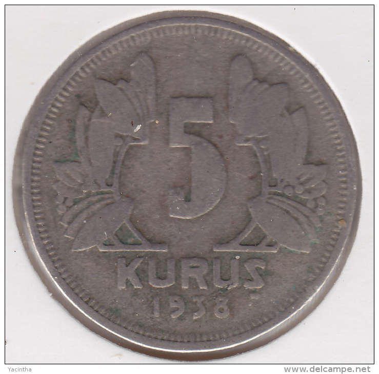 @Y@  Turkije   5  Kurus  1938    (item 2427) - Turkije