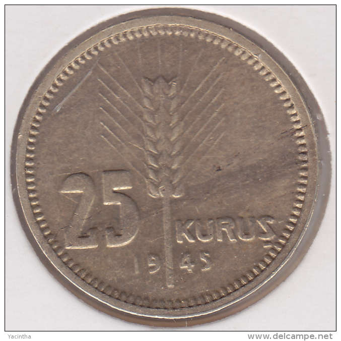 @Y@  Turkije   25  Kurus  1945    (item 2434) - Turquie