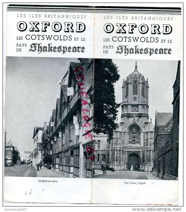 ANGLETERRE - OSFORD - LES COTSWOLDS ET LE PAYS DE SHAKESPEARE-STRATFORD SUR AVON-1938 - Verenigd-Koninkrijk