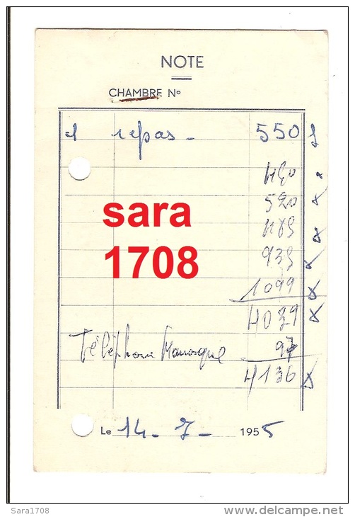 04 DIGNE, CP Publicitaire Hôtel Le Petit Saint Jean Et Une Note Année 1955. ( VOIR SCAN ). - Digne