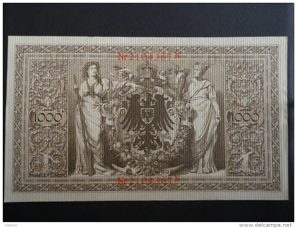 1910 N - 21 Avril 1910 - Billet 1000 Mark - Allemagne - Série N : N° 2104367 N - ReichsBanknote Deutschland Germany - 1000 Mark