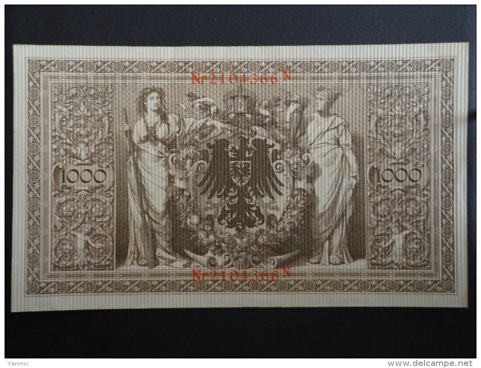 1910 N - 21 Avril 1910 - Billet 1000 Mark - Allemagne - Série N : N° 2104366 N - ReichsBanknote Deutschland Germany - 1000 Mark