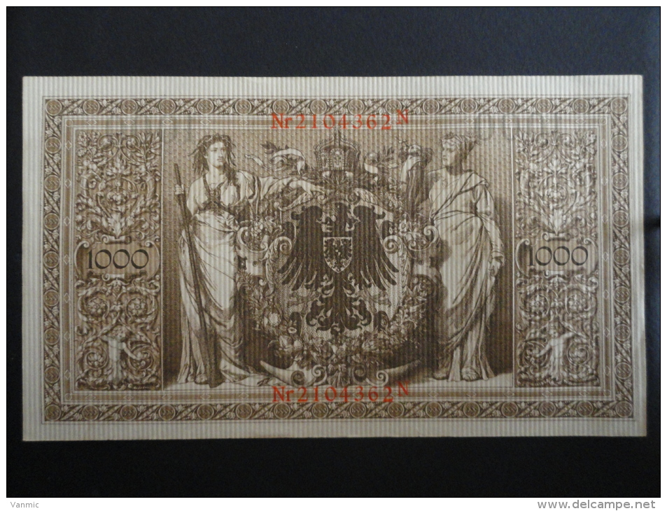 1910 N - 21 Avril 1910 - Billet 1000 Mark - Allemagne - Série N : N° 2104362 N - ReichsBanknote Deutschland Germany - 1000 Mark