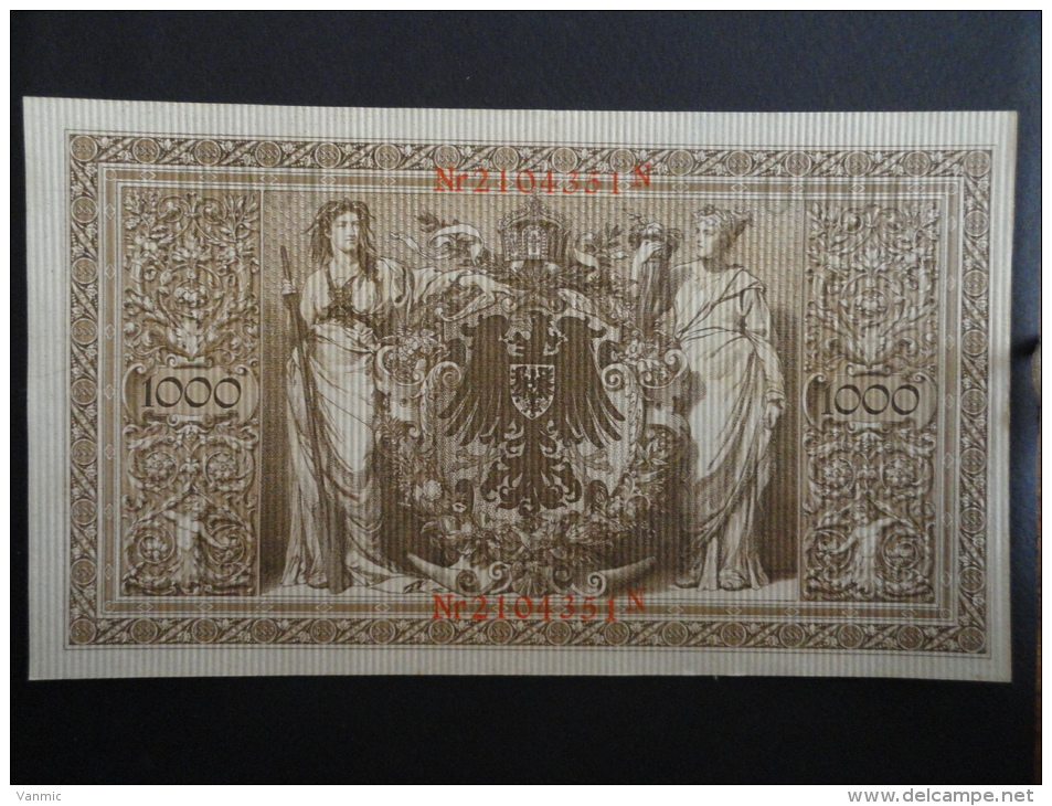 1910 N - 21 Avril 1910 - Billet 1000 Mark - Allemagne - Série N : N° 2104351 N - ReichsBanknote Deutschland Germany - 1.000 Mark