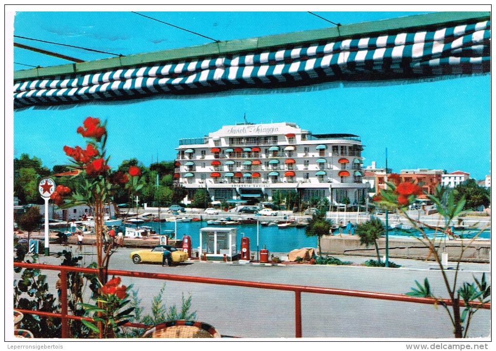 Carte Postale La Darse Et L'Hôtel Savioli Riccione Riviera Adriatica - Hotels & Restaurants