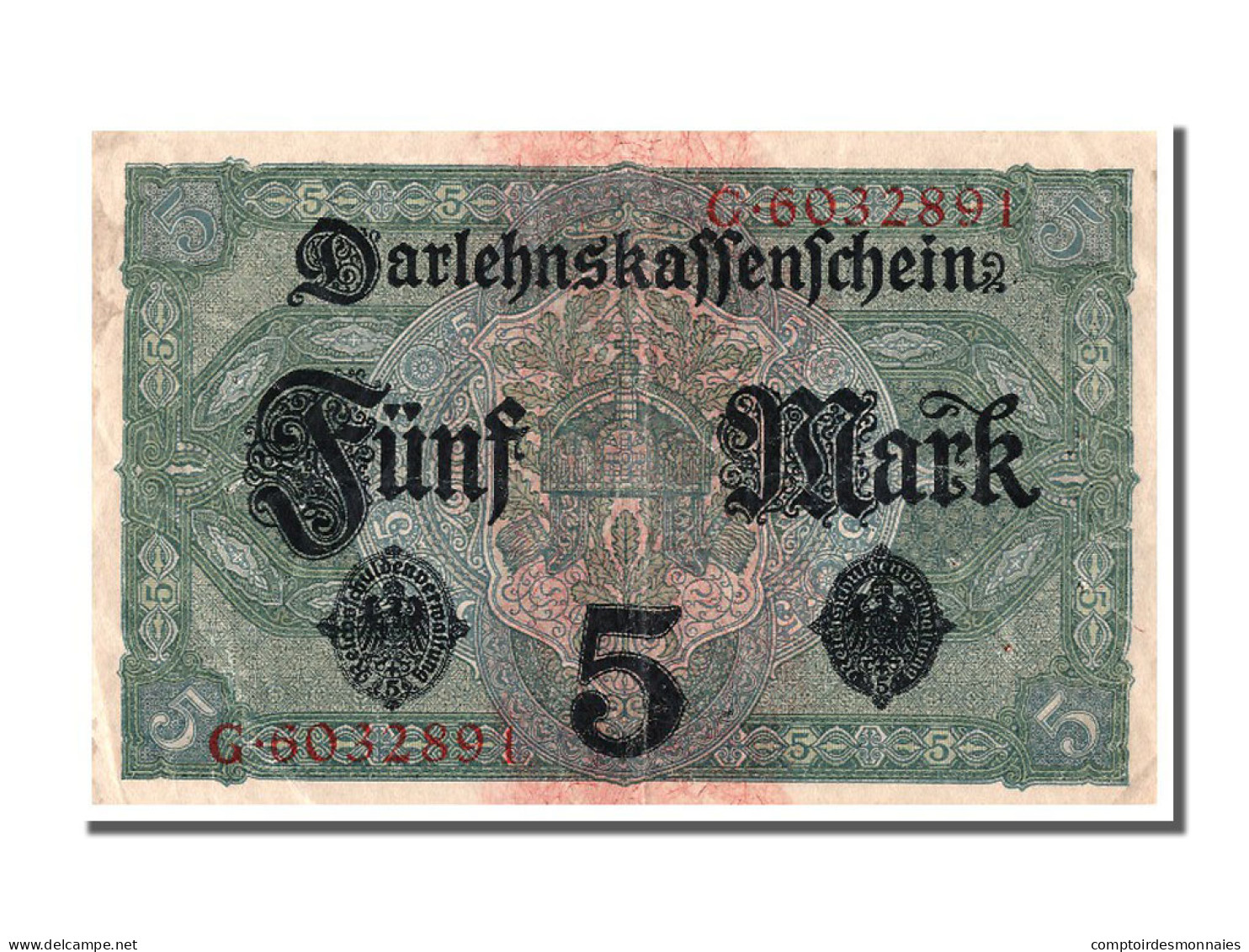 Billet, Allemagne, 5 Mark, 1917, 1917-08-01, TTB - 5 Mark