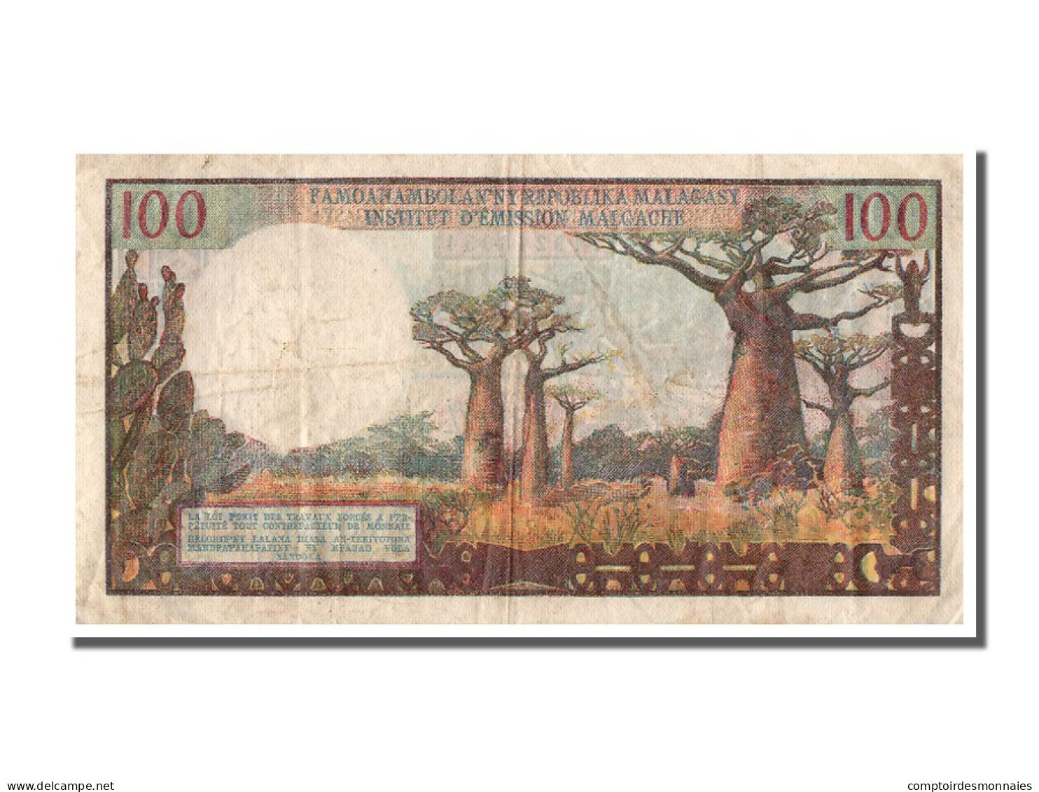 Billet, Madagascar, 100 Francs =  20 Ariary, 1961, TTB - Madagaskar