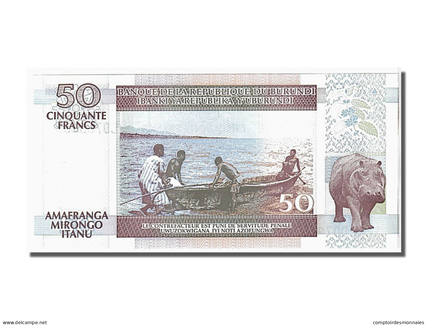 Billet, Burundi, 50 Francs, 2005, KM:36e, NEUF - Burundi