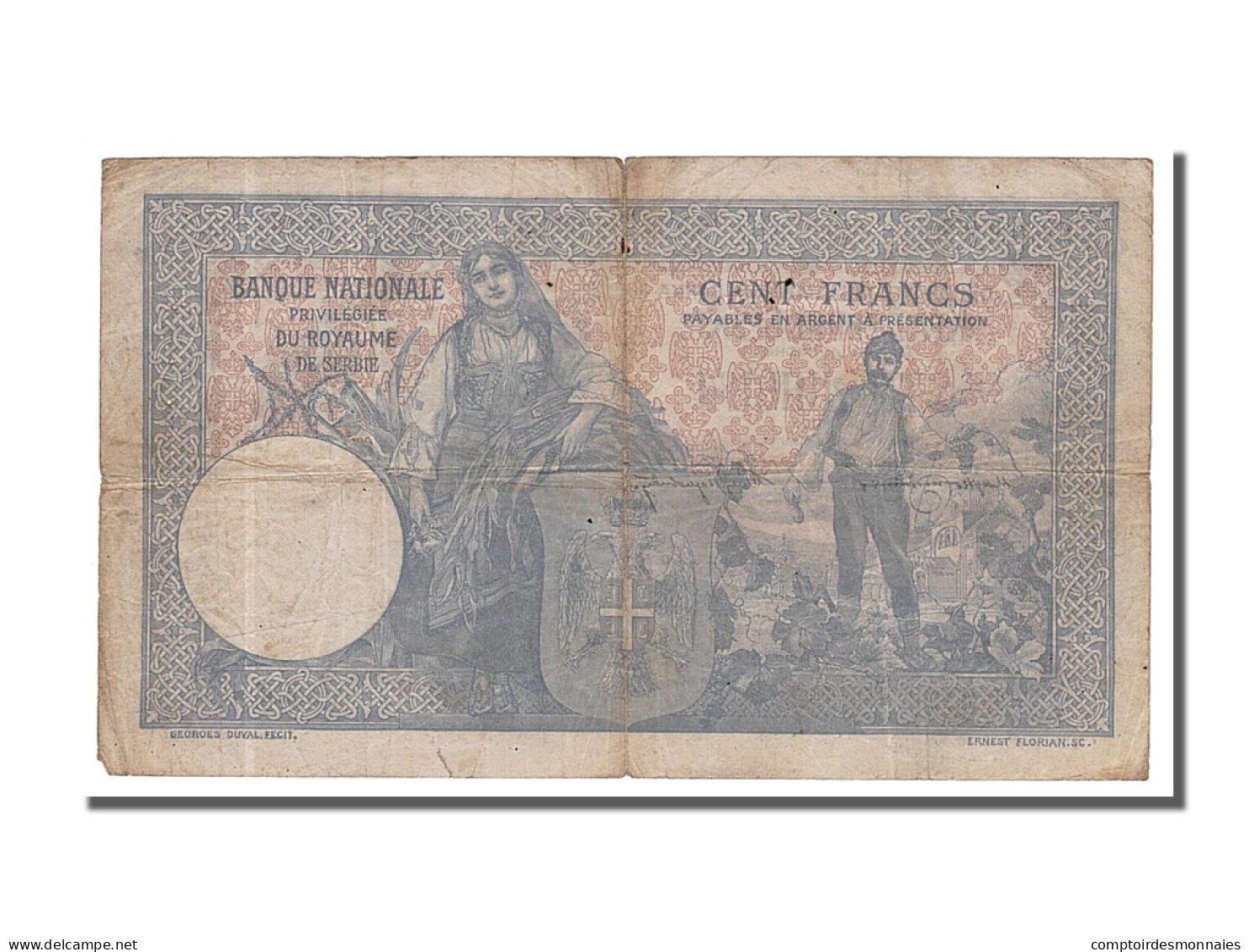 Billet, Serbie, 100 Dinara (srebru), 1905, 1905-01-05, TB - Serbia