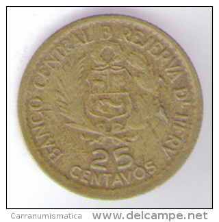 PERU 25 CENTAVOS 1965 - Perú