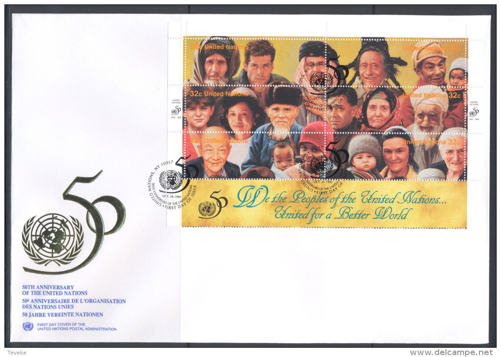 UN Maxi FDC - NY 1995 01 - 50 Years United Nations - FDC