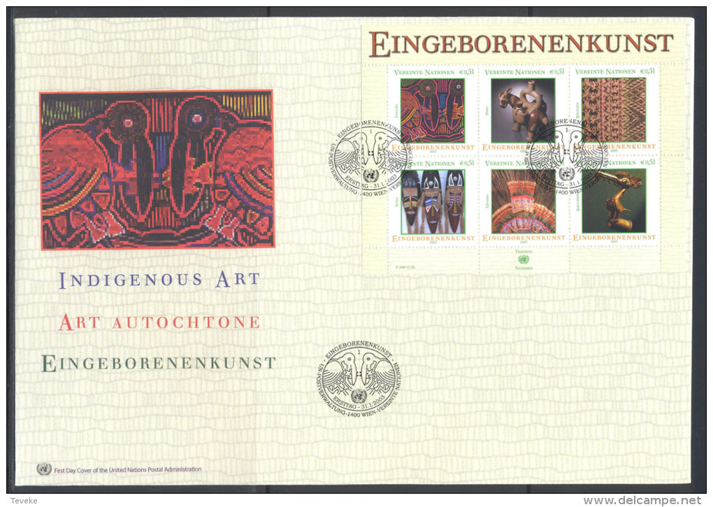 UN Maxi FDC - WE 2003 01 - Indigenous Art (I) - Art Autochtone - Eingeborenenkunst - FDC