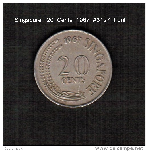 SINGAPORE     20  CENTS  1967  (KM # 4) - Singapore