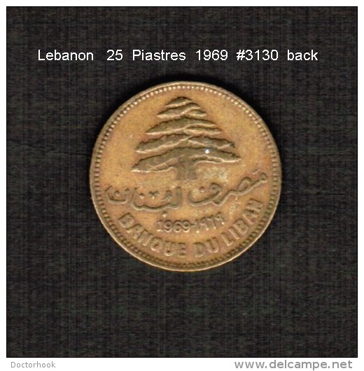 LEBANON     25  PIASTRES  1969  (KM # 27.1) - Liban
