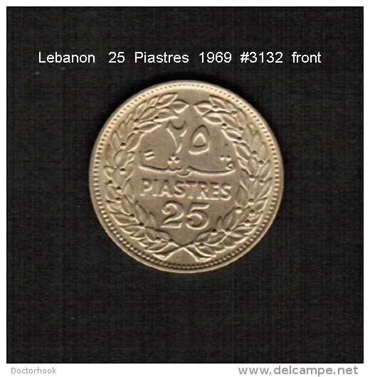 LEBANON     25  PIASTRES  1969  (KM # 27.1) - Líbano