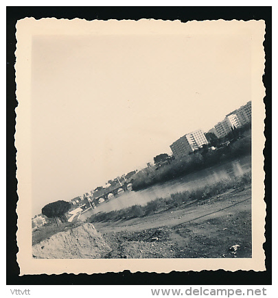 Photo Originale (Décembre 1954) : ROME, Le Tibre, Fleuve, Berge, Pont, Immeubles (Italie) - Bruggen