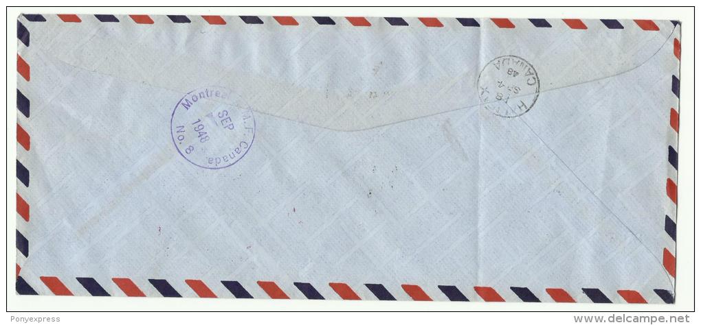 France Libre Sur Lettre 1ère Liaison Postale Aérienne De 1948 Pour Le Canada - Lettres & Documents