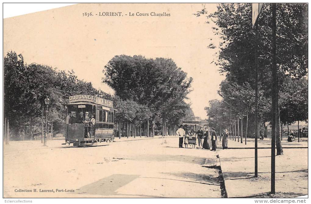 Lorient       56      Cours Chazelles  Tramway  Pub Dubonnet Et Picon    (l'angle N'est Pas Coupé) - Lorient