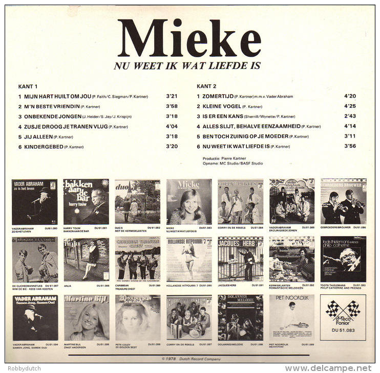 * LP *  MIEKE - NU IK WEET WAT LIEFDE IS (reissue 1978 Op Dureco Fonior EX-!!!) - Sonstige - Niederländische Musik