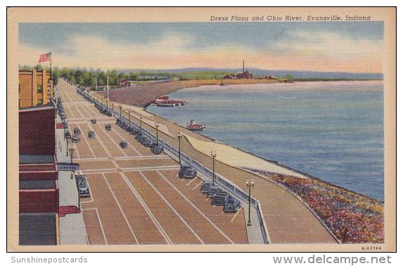 Indiana Evansville Dress Plaza And Ohio River - Evansville