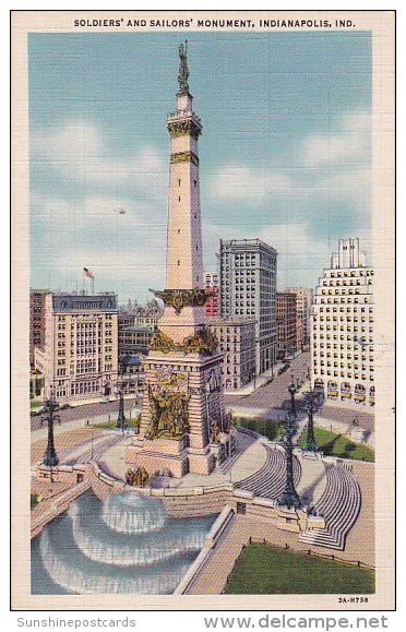 Indiana Indianapolis Solders And Sailors Monument 1937 - Indianapolis