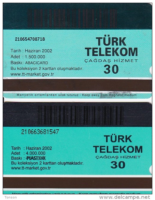 Turkey, N-236 - 237, Set Of 2 Cards, Football World Cup 2002, 2 Scans. - Turchia